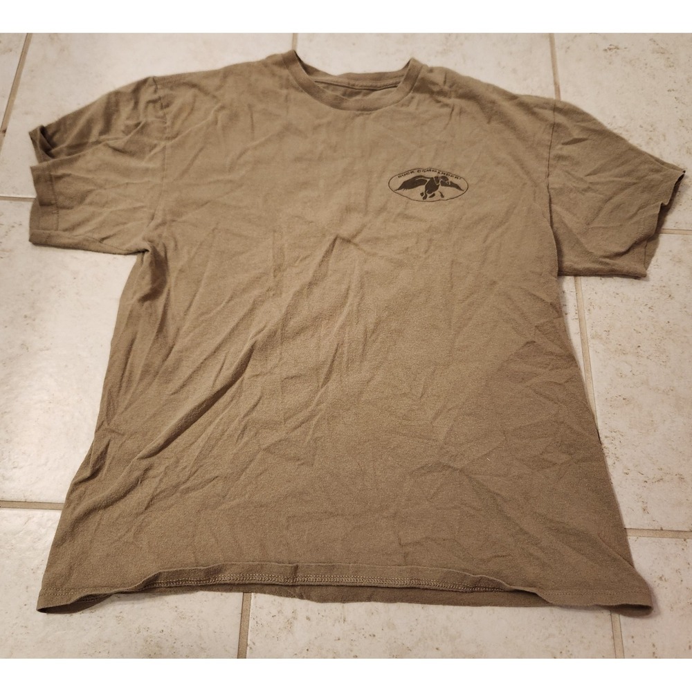 Duck Commander T-Shirt Mens Large Tan Brown‎ Camo Logo Graphic Short Sleeve Tee